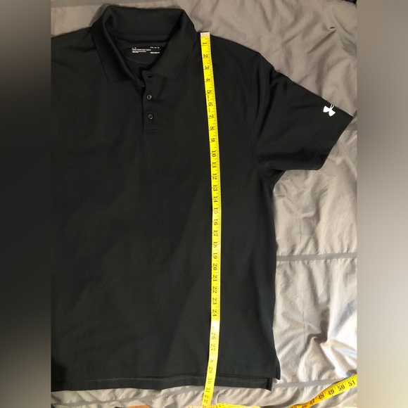 Mens Large Unibroue Black Golf Shirt Under Armour Heat Gear Like New - Picture 6 of 8